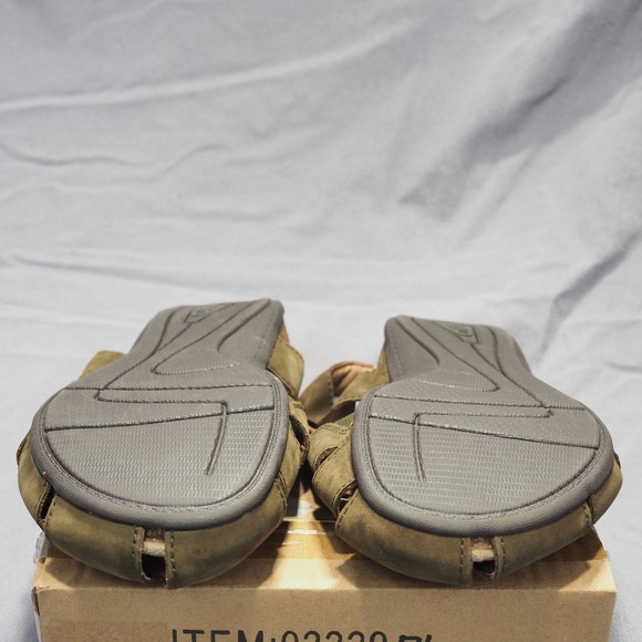 Earth Origins Sandals Womens 7 Wide Birdine Olive Green Slingback Leather Shoes - Picture 10 of 11